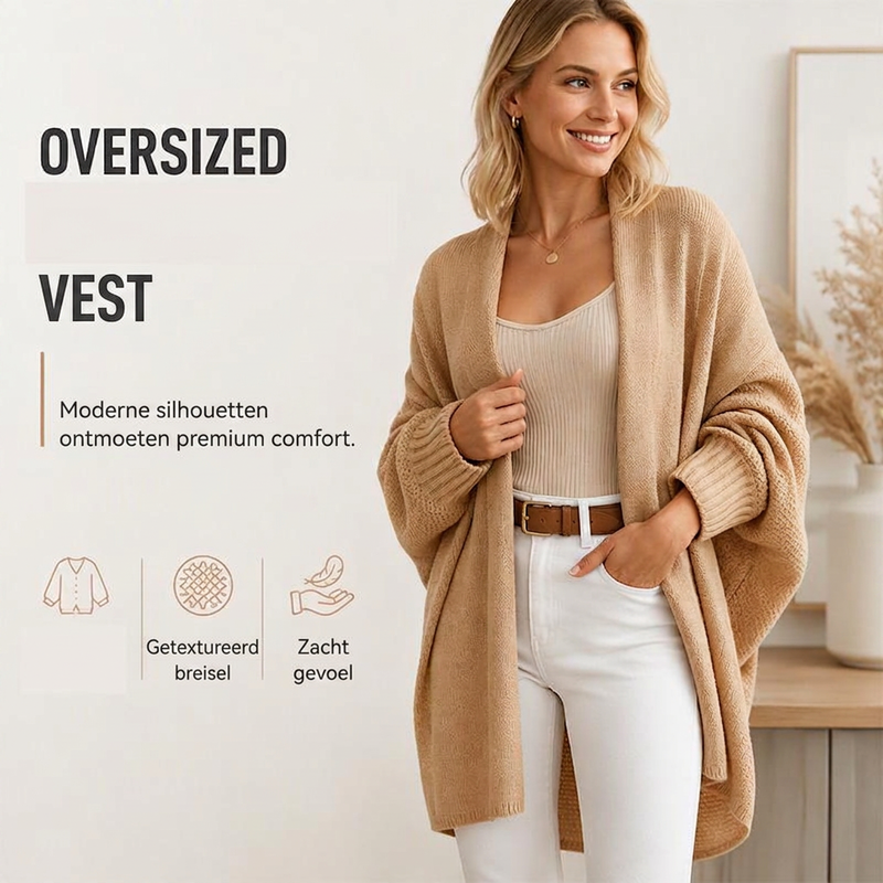🔥Gratis verzending✈️ Gebreid Damesvest met Wijde Pasvorm 🧶 Zacht Comfort, Trendy Laagjeslook & Elegante Stijl