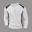 Heren kleurenblok wafelgebreid Henley-shirt