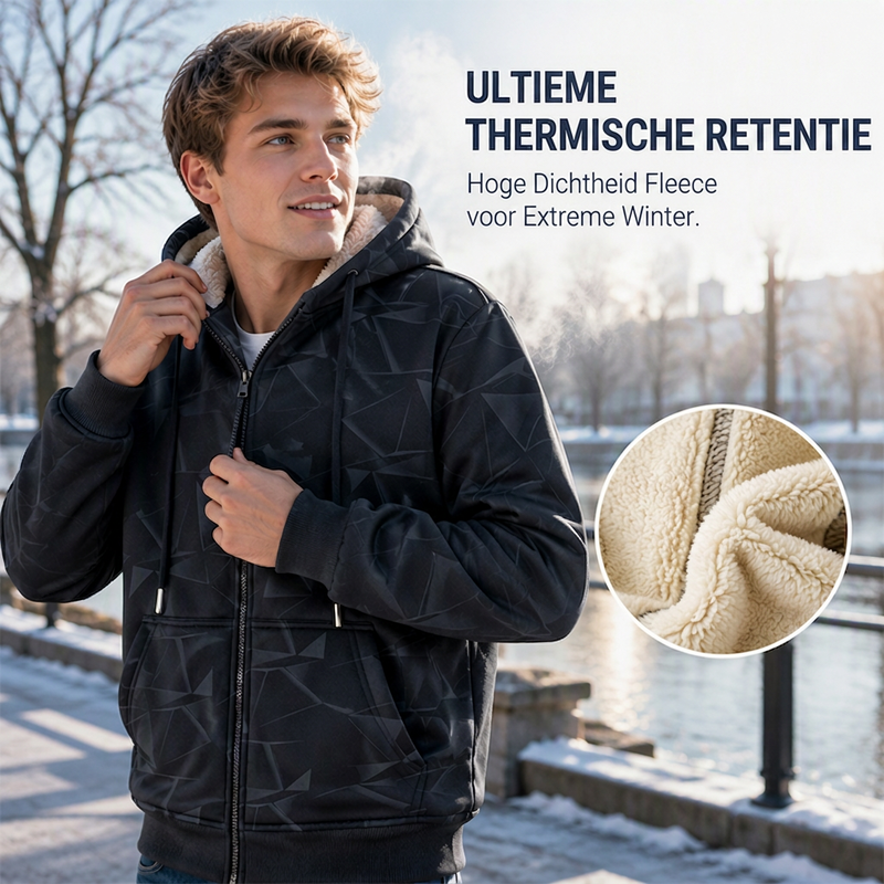 🔥Gratis verzending✈️Heren winter jack met capuchon, ritssluiting en fleece voering