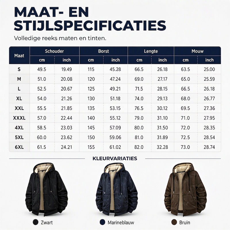 🔥Gratis verzending✈️Heren winter jack met capuchon, ritssluiting en fleece voering