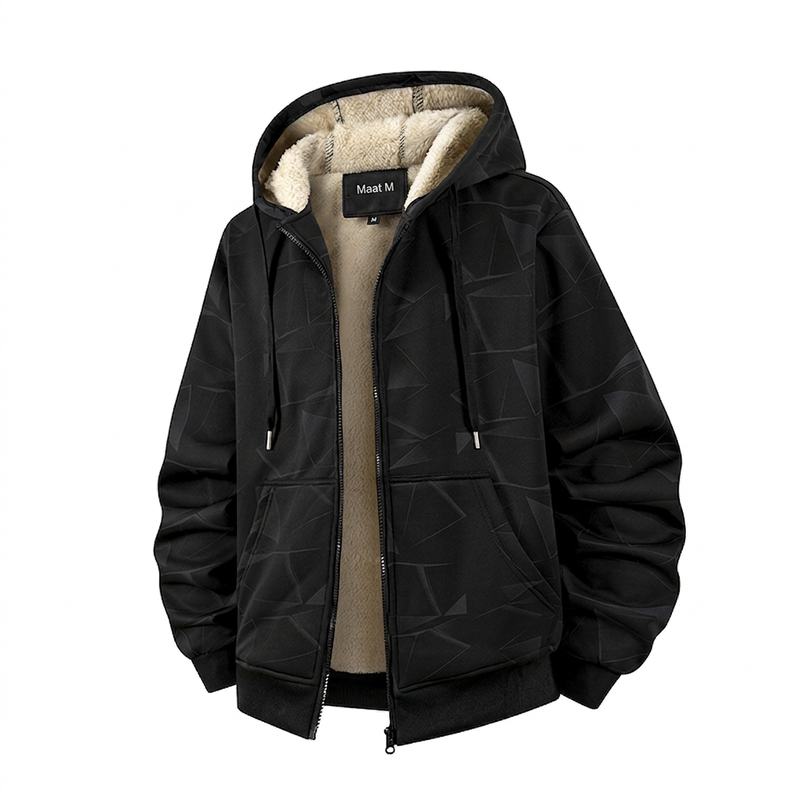 🔥Gratis verzending✈️Heren winter jack met capuchon, ritssluiting en fleece voering