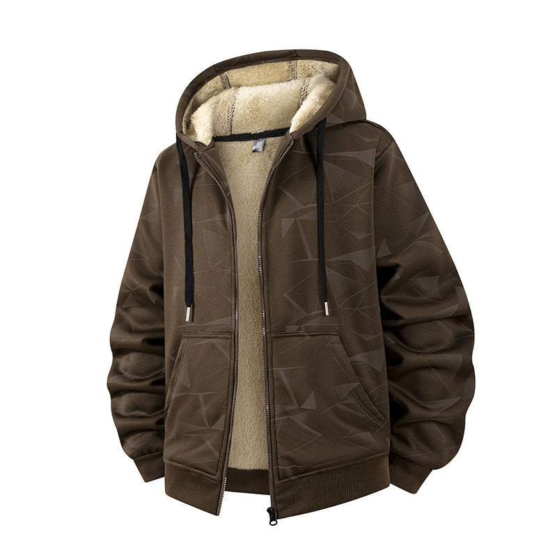 🔥Gratis verzending✈️Heren winter jack met capuchon, ritssluiting en fleece voering
