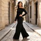 🔥Gratis verzending✈️Off-shoulder wijde pijpen jumpsuit voor dames