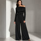 🔥Gratis verzending✈️Off-shoulder wijde pijpen jumpsuit voor dames