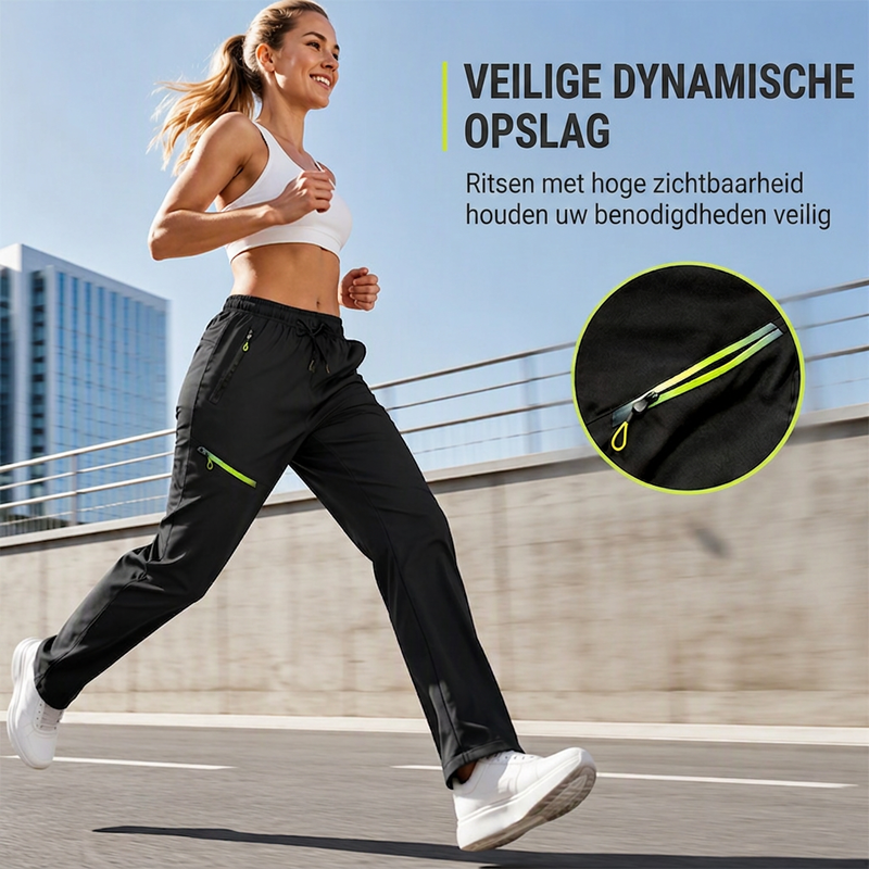 Casuele sportbroeken voor dames met ritszakken