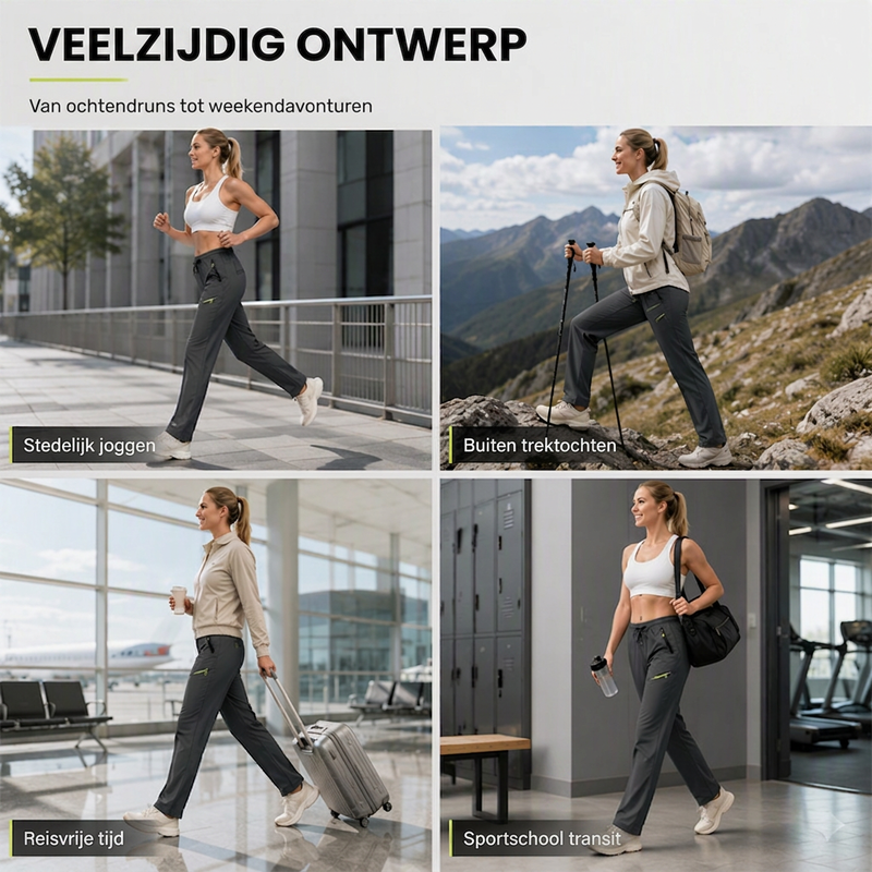 Casuele sportbroeken voor dames met ritszakken