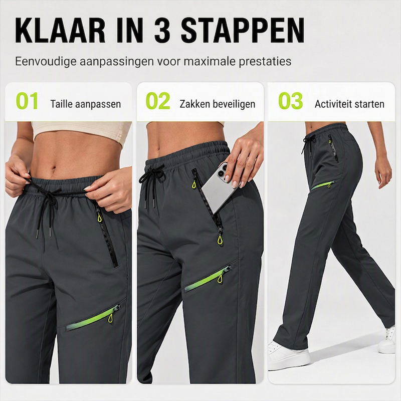 Casuele sportbroeken voor dames met ritszakken