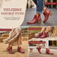 🔥Gratis verzending✈️Dames retro V-hak blokhak Martin-laarzen, grote maten, effen kleuren en bloemenprint enkellaarzen voor herfst en winter