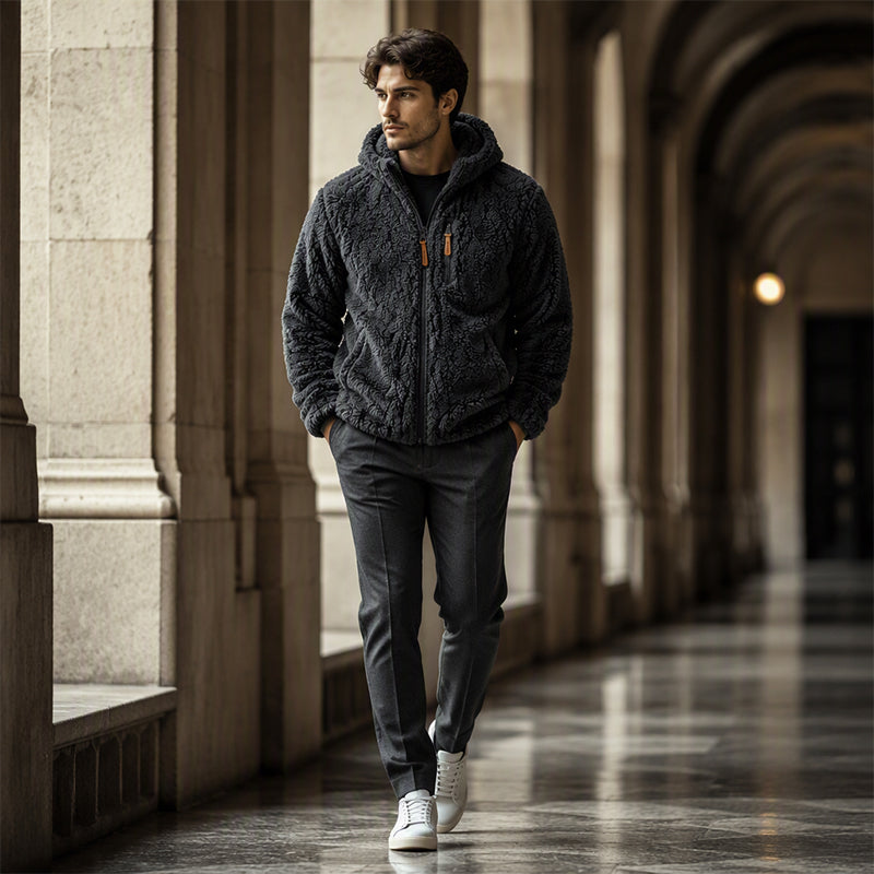🔥 50% KORTING&Gratis verzending✈️ 🧥 Heren Fleece Jack met Capuchon & Rits – Warm, Zacht en Comfortabel voor Elke Dag ❄️