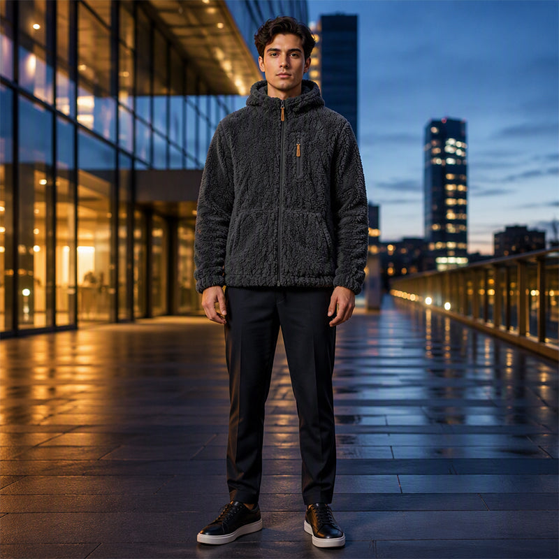 🔥 50% KORTING&Gratis verzending✈️ 🧥 Heren Fleece Jack met Capuchon & Rits – Warm, Zacht en Comfortabel voor Elke Dag ❄️