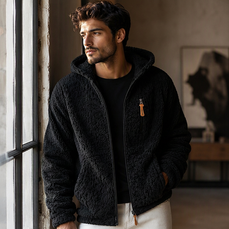 🔥 50% KORTING&Gratis verzending✈️ 🧥 Heren Fleece Jack met Capuchon & Rits – Warm, Zacht en Comfortabel voor Elke Dag ❄️
