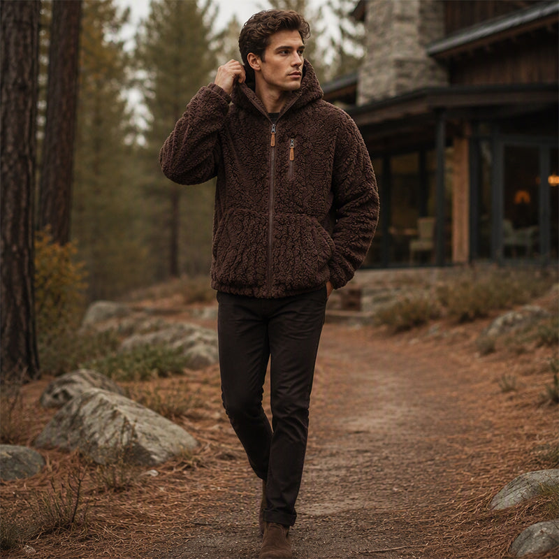 🔥 50% KORTING&Gratis verzending✈️ 🧥 Heren Fleece Jack met Capuchon & Rits – Warm, Zacht en Comfortabel voor Elke Dag ❄️