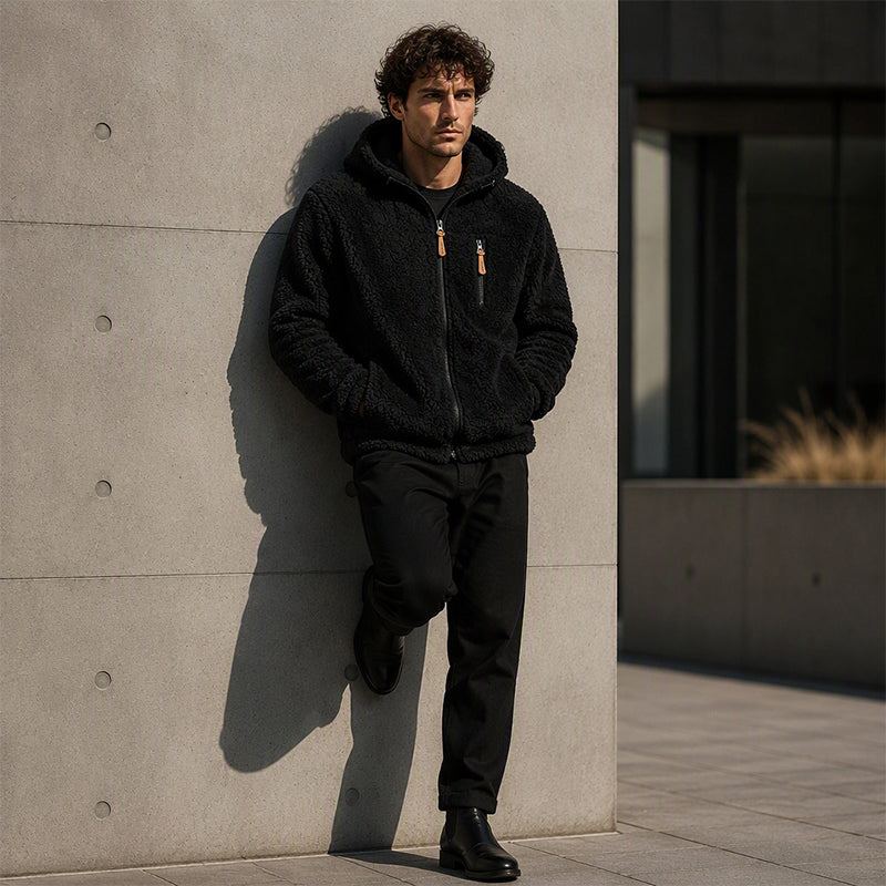 🔥 50% KORTING&Gratis verzending✈️ 🧥 Heren Fleece Jack met Capuchon & Rits – Warm, Zacht en Comfortabel voor Elke Dag ❄️