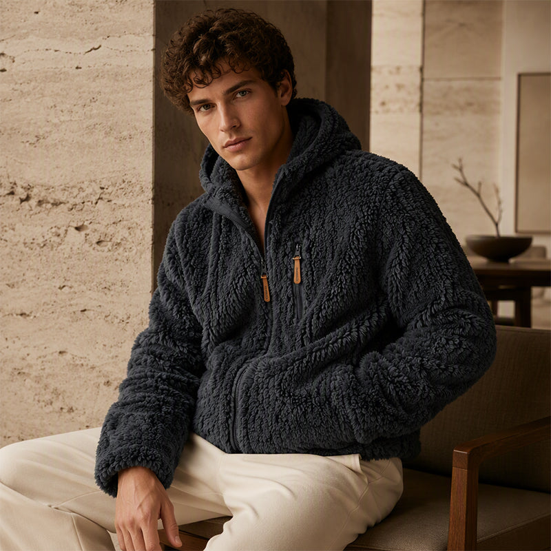 🔥 50% KORTING&Gratis verzending✈️ 🧥 Heren Fleece Jack met Capuchon & Rits – Warm, Zacht en Comfortabel voor Elke Dag ❄️