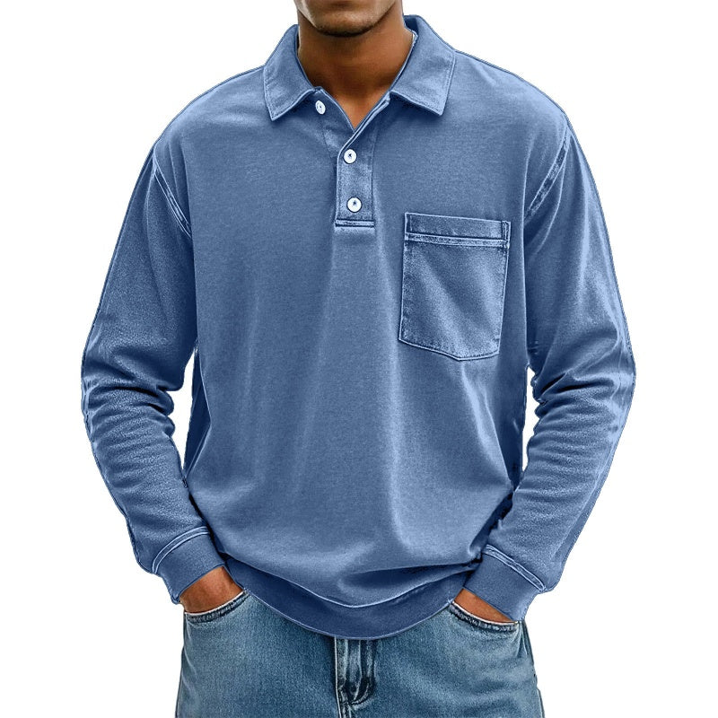 🔥 50% KORTING ✨ Casual Heren Overhemd met Lange Mouwen – Comfortabele Stijl met Praktische Borstzak 👔