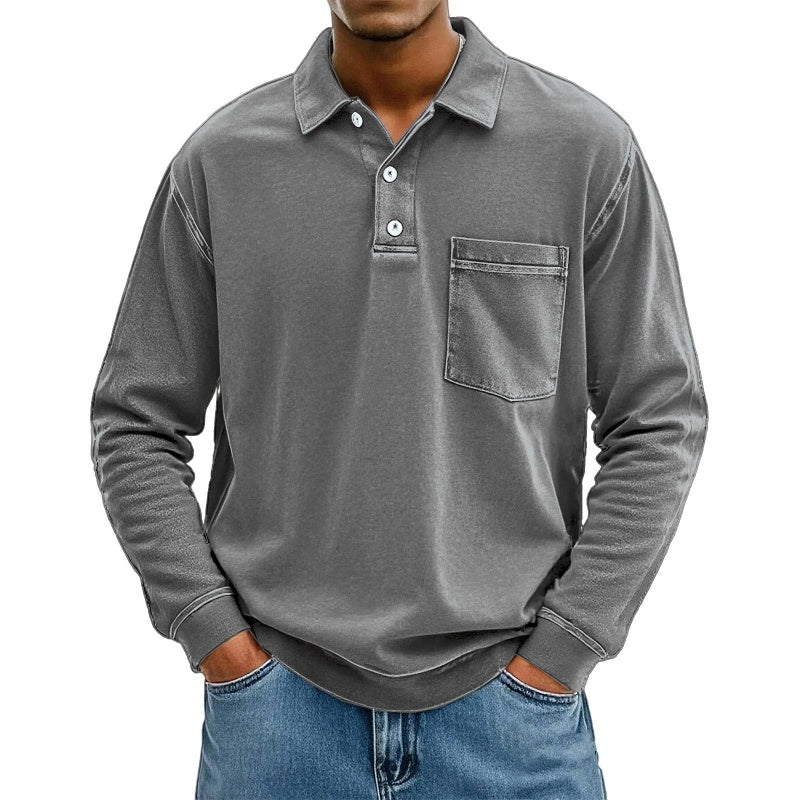 🔥 50% KORTING ✨ Casual Heren Overhemd met Lange Mouwen – Comfortabele Stijl met Praktische Borstzak 👔