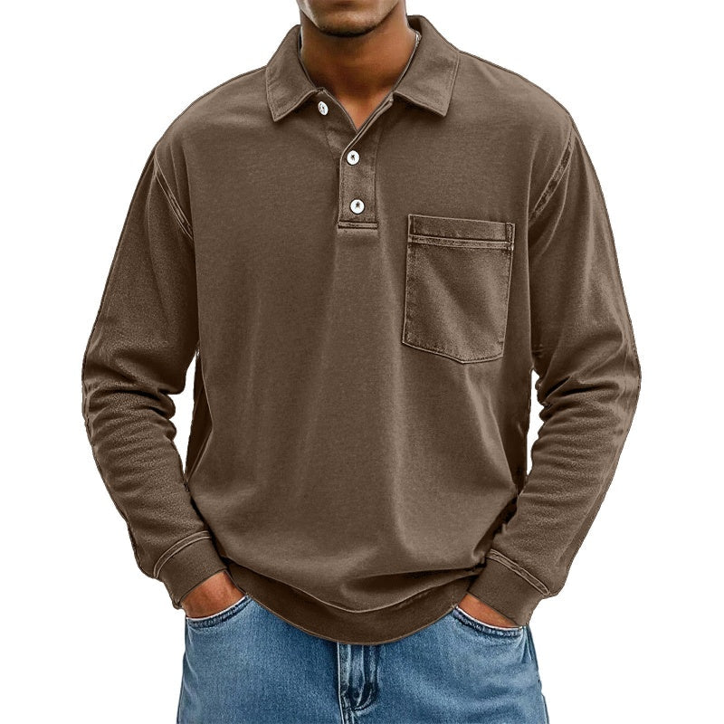🔥 50% KORTING ✨ Casual Heren Overhemd met Lange Mouwen – Comfortabele Stijl met Praktische Borstzak 👔