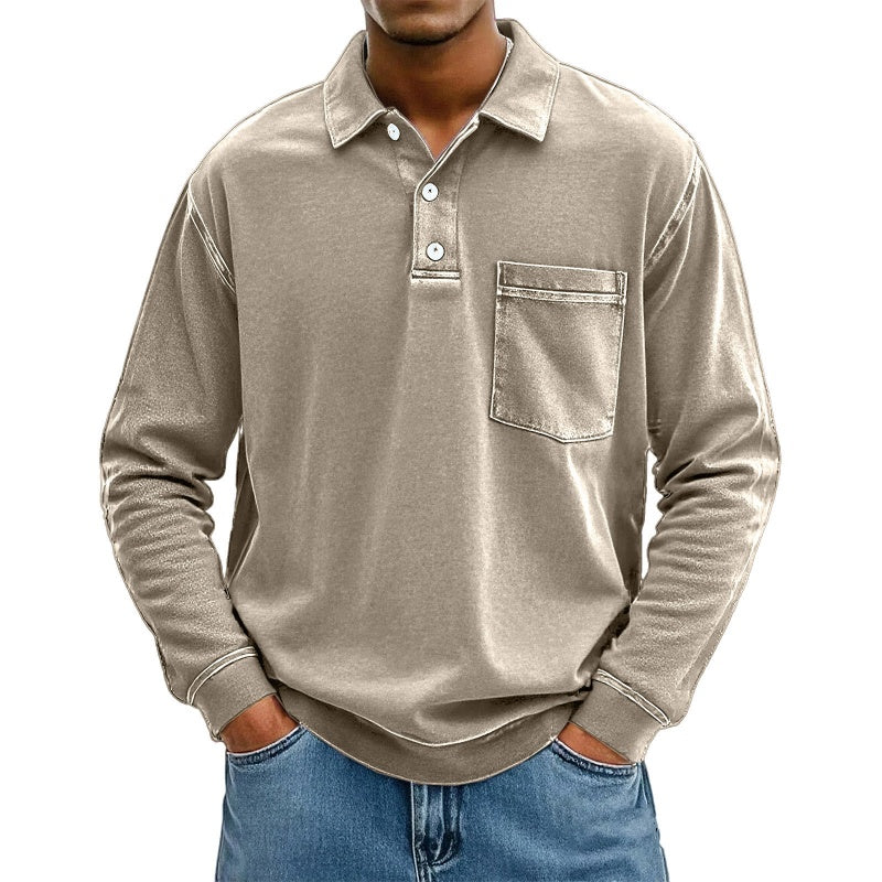 🔥 50% KORTING ✨ Casual Heren Overhemd met Lange Mouwen – Comfortabele Stijl met Praktische Borstzak 👔