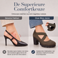 Dames schoenen met ronde neus, gekruiste bandjes en Mary Jane-stijl, blokhak, plateauhiel en uitsparingen