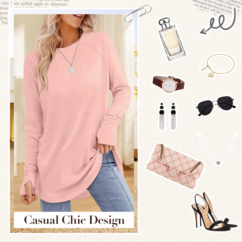 😍Casual Lange Mouwen Ronde Hals Top Dames