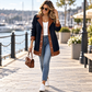 🔥Gratis verzending✈️Dames gewatteerde jack met revers en patchwork van pluche