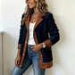 🔥Gratis verzending✈️Dames gewatteerde jack met revers en patchwork van pluche
