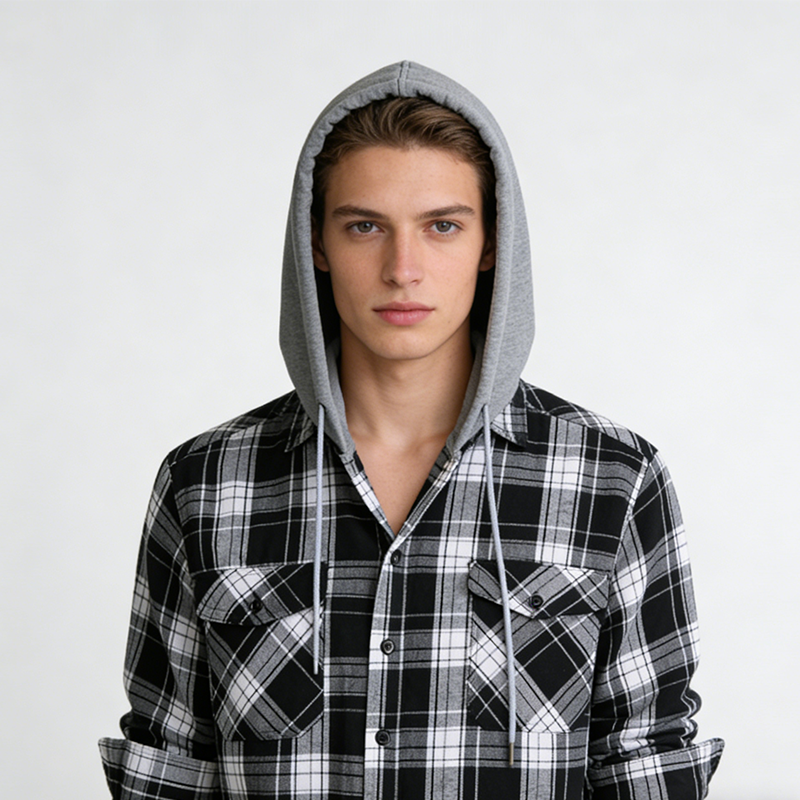 🔥 50% KORTING 🧥 Heren Geruit Flanellen Capuchonhemdjack 👔 Warme Laagjeslook, Zachte Stof & Casual Winterstijl