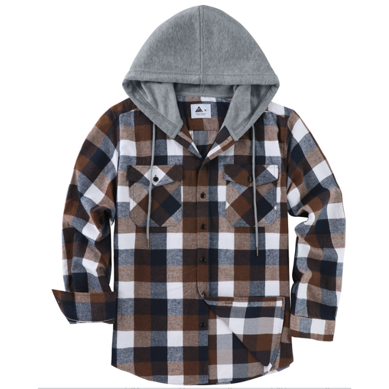 🔥 50% KORTING 🧥 Heren Geruit Flanellen Capuchonhemdjack 👔 Warme Laagjeslook, Zachte Stof & Casual Winterstijl