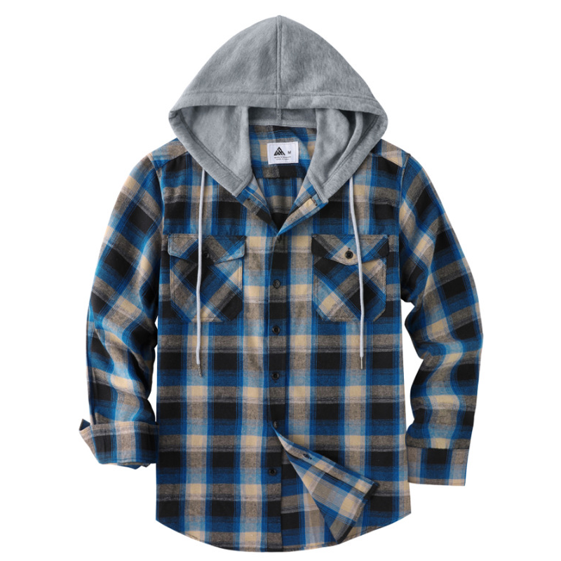 🔥 50% KORTING 🧥 Heren Geruit Flanellen Capuchonhemdjack 👔 Warme Laagjeslook, Zachte Stof & Casual Winterstijl