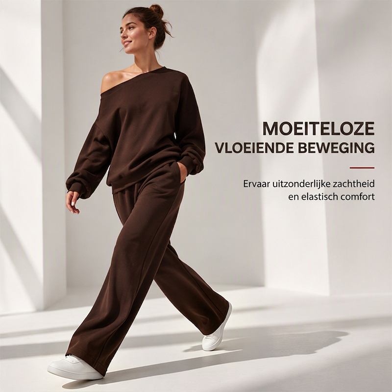 🔥Gratis verzending✈️Dames 2-Delige Trainingspak Set met Sweatshirt & Joggingbroek 👚 Zachte Comfort, Relaxte Pasvorm & Trendy Casual Look