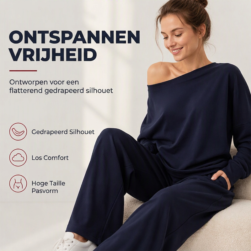 🔥Gratis verzending✈️Dames 2-Delige Trainingspak Set met Sweatshirt & Joggingbroek 👚 Zachte Comfort, Relaxte Pasvorm & Trendy Casual Look