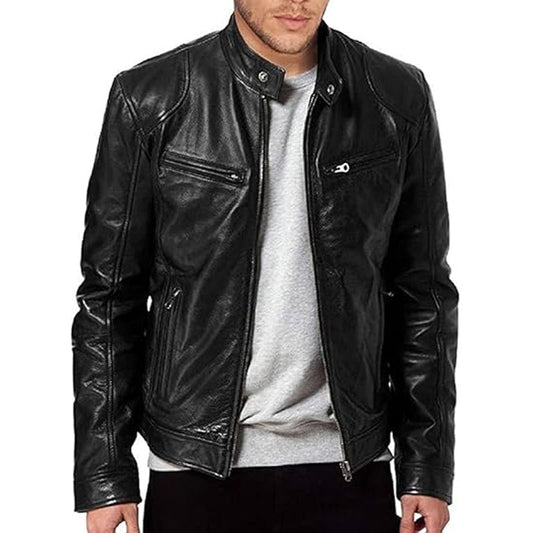 🔥Gratis verzending✈️Heren trendy jack met opstaande kraag en rits