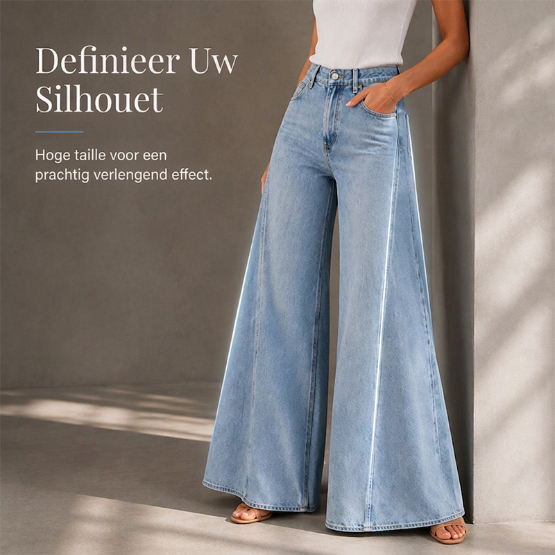 🔥Gratis verzending✈️Casual high waist wide leg jeans voor dames