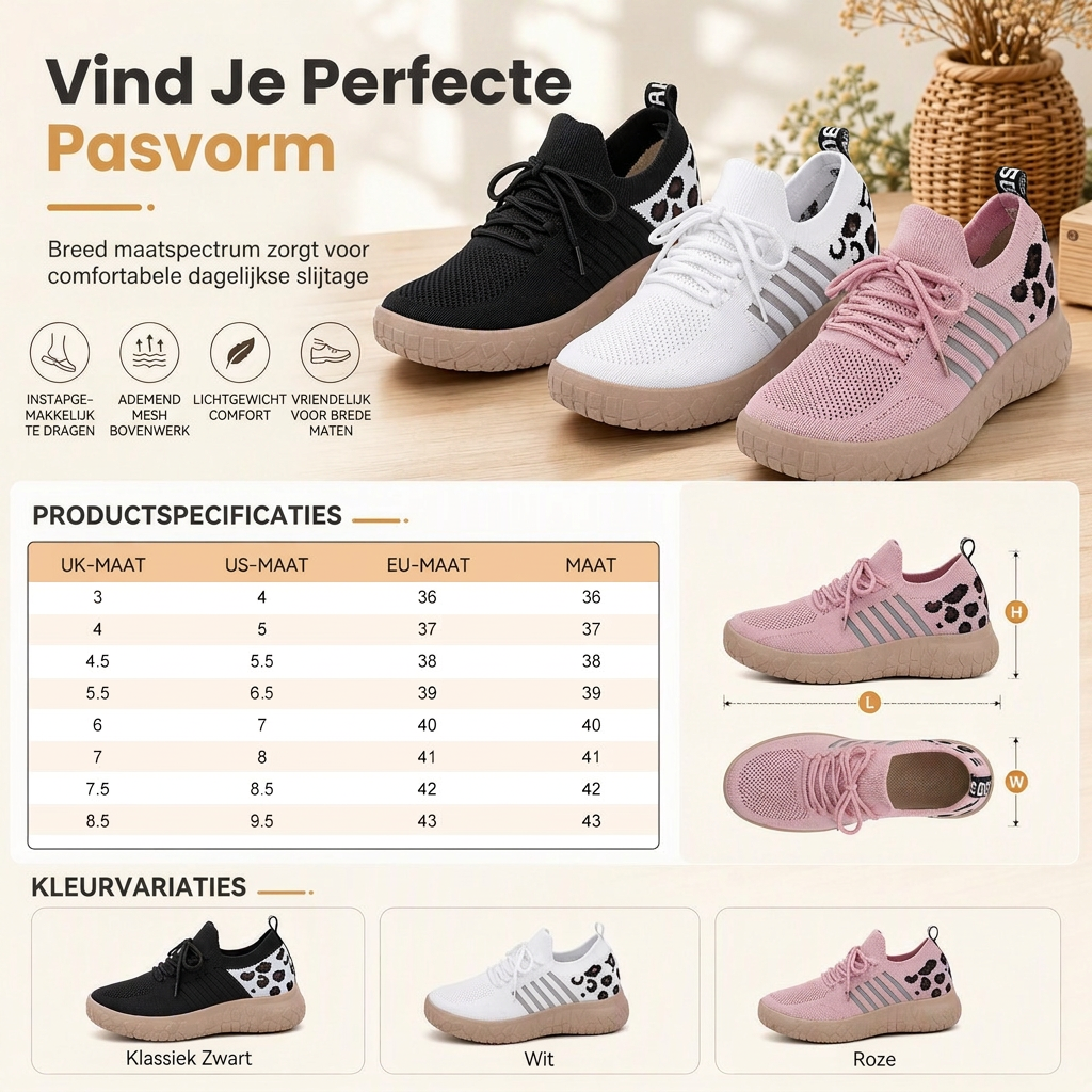 🔥50% OFF🔥Instap loafers voor dames, lichtgewicht ademende zomerse casual platte schoenen, grote maten beschikbaar