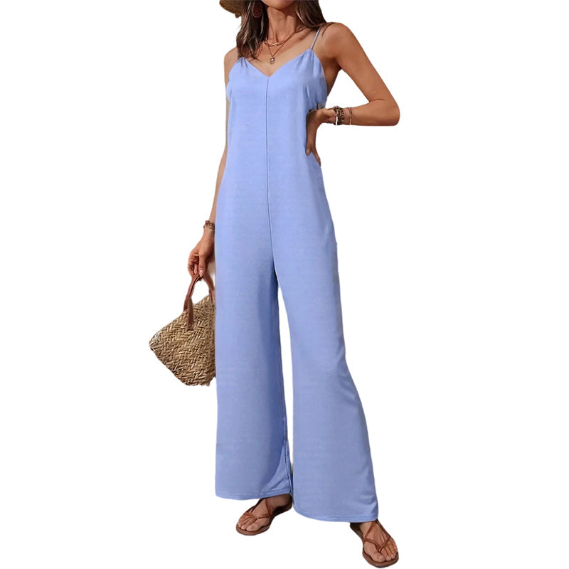 ✨👗Casual jumpsuit met V-hals en spaghettibandjes voor dames🔥Limited aanbieding
