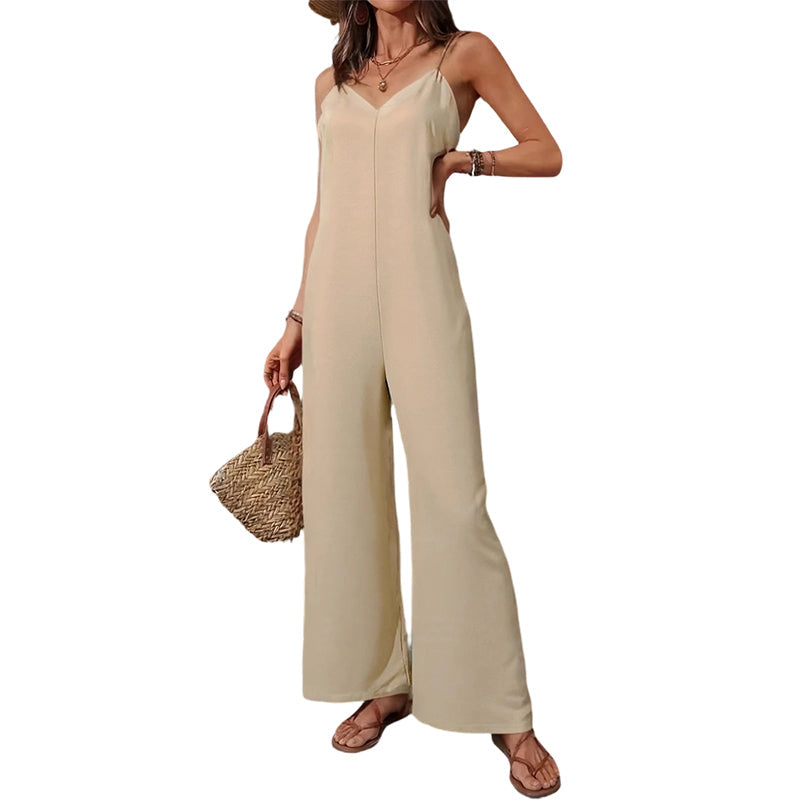 ✨👗Casual jumpsuit met V-hals en spaghettibandjes voor dames🔥Limited aanbieding
