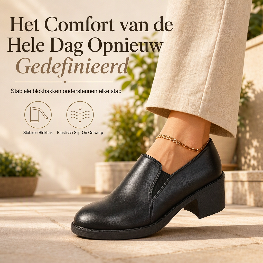 🔥Gratis verzending✈️Britse stijl retro instappers met halfblokhak voor dames, grote maten, chunky hak, lage schoenen