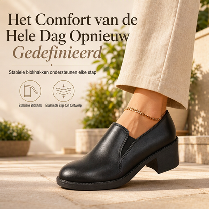 🔥Gratis verzending✈️Britse stijl retro instappers met halfblokhak voor dames, grote maten, chunky hak, lage schoenen