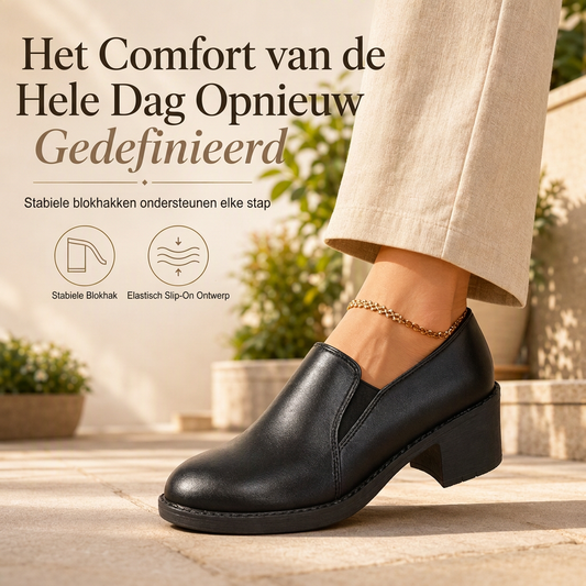 🔥Gratis verzending✈️Britse stijl retro instappers met halfblokhak voor dames, grote maten, chunky hak, lage schoenen