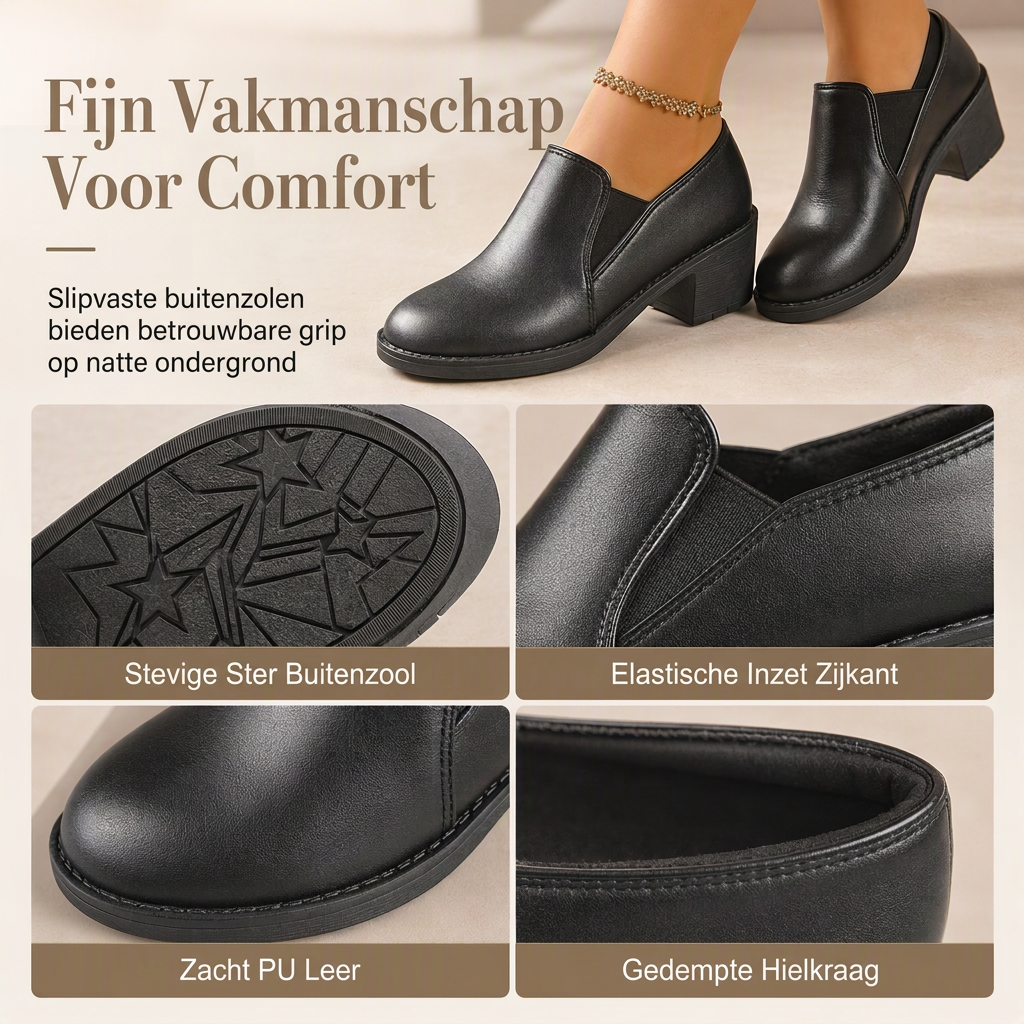 🔥Gratis verzending✈️Britse stijl retro instappers met halfblokhak voor dames, grote maten, chunky hak, lage schoenen