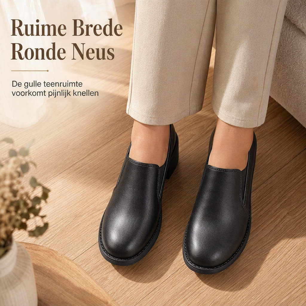 🔥Gratis verzending✈️Britse stijl retro instappers met halfblokhak voor dames, grote maten, chunky hak, lage schoenen