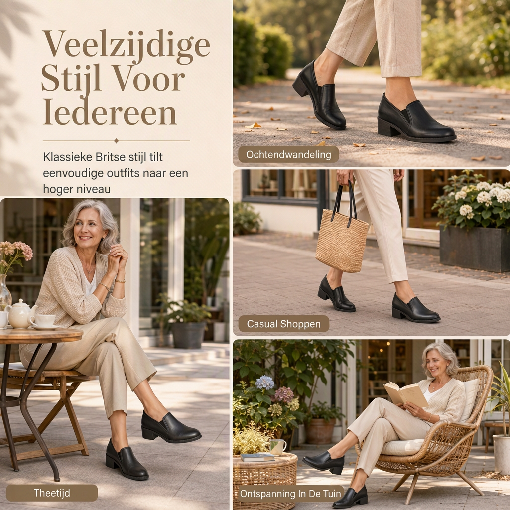 🔥Gratis verzending✈️Britse stijl retro instappers met halfblokhak voor dames, grote maten, chunky hak, lage schoenen