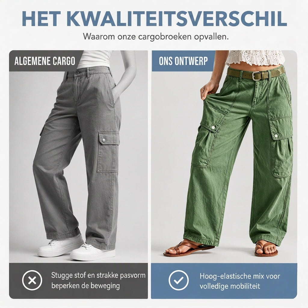 🔥Gratis verzending✈️Wijde, elastische cargobroeken voor dames