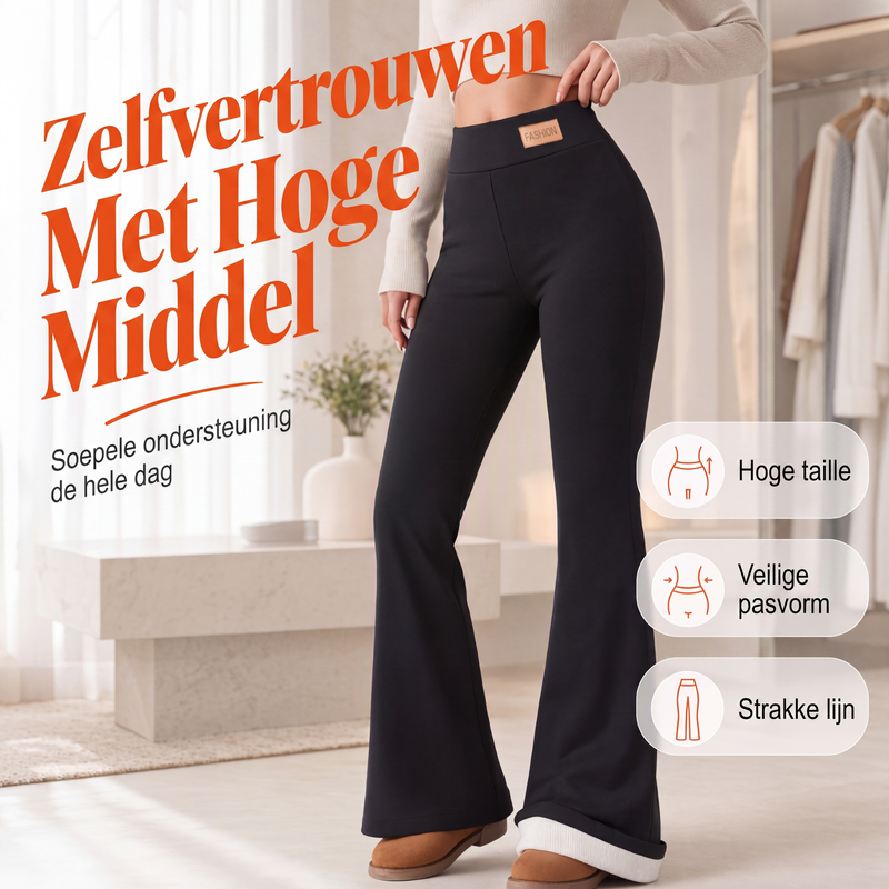 Flare legging met pluche voering voor dames