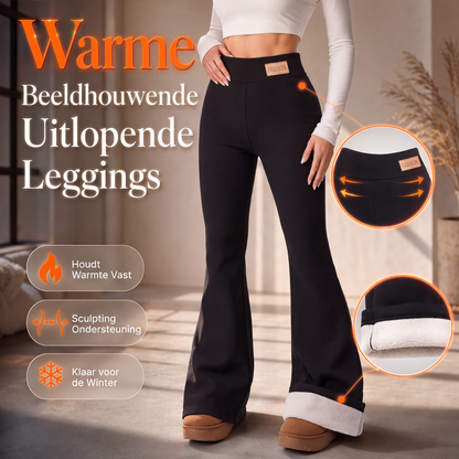 Flare legging met pluche voering voor dames