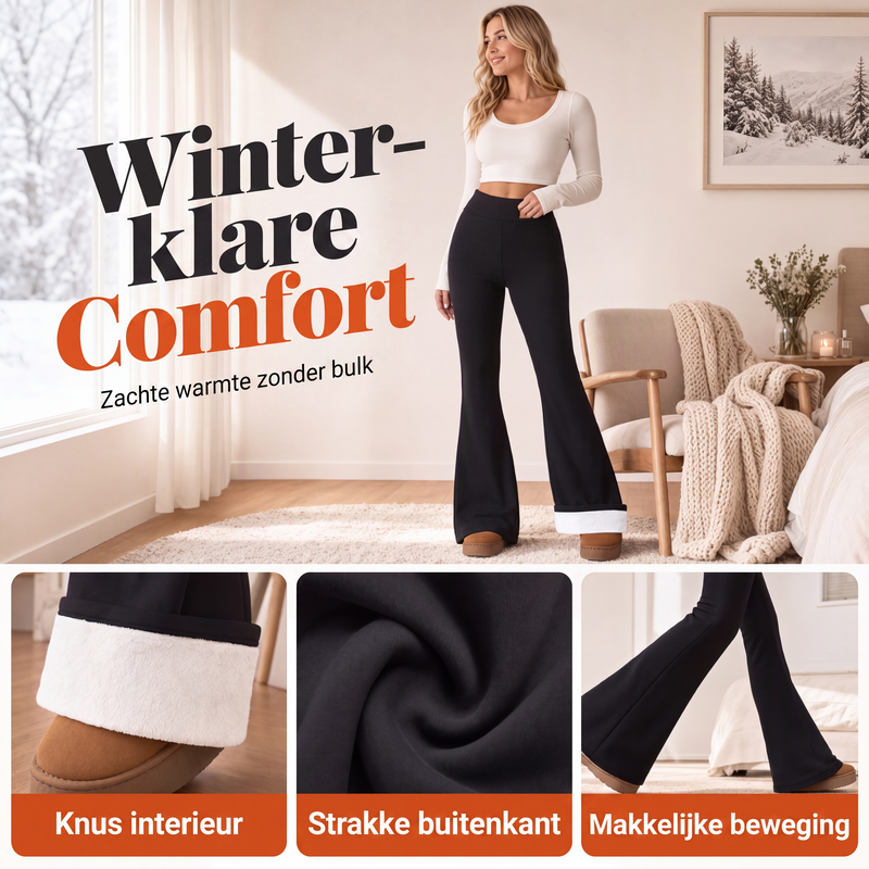 Flare legging met pluche voering voor dames