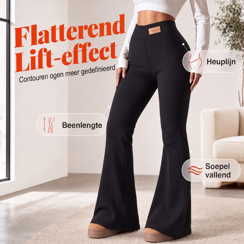 Flare legging met pluche voering voor dames