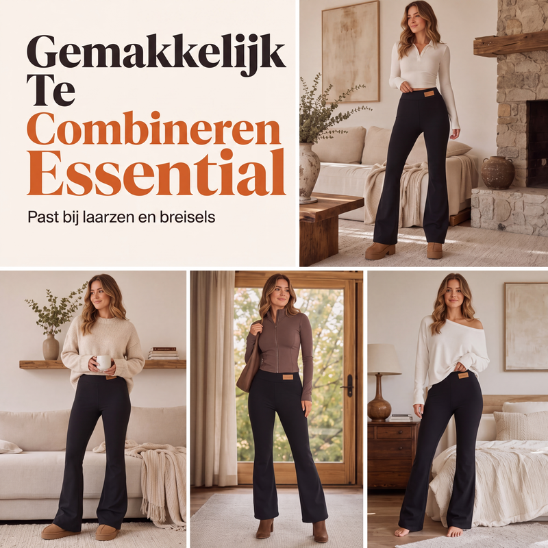 Flare legging met pluche voering voor dames