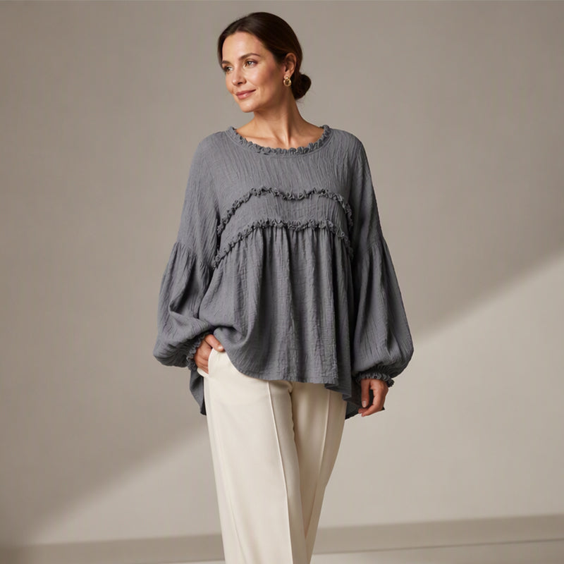 😍Dames losvallende top met franjes