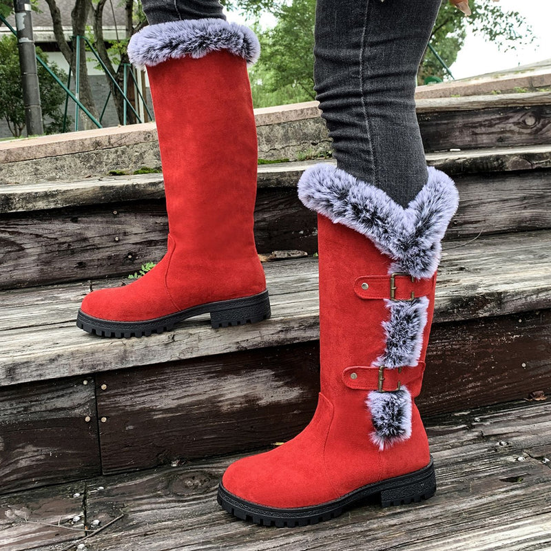 🔥Gratis verzending✈️Dames enkellaarzen met dikke pluche voering voor in de sneeuw